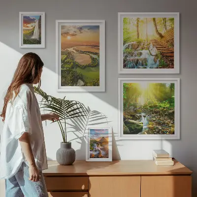 Galerijmuur landschappen watervallen en valleien