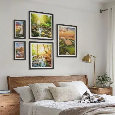 Galerijmuur landschappen watervallen en valleien