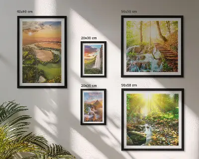 Galerijmuur landschappen watervallen en valleien