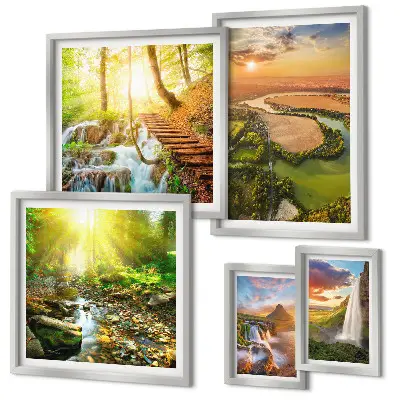 Galerijmuur landschappen watervallen en valleien