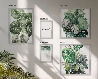 Moderne schilderijen set met plantmotieven