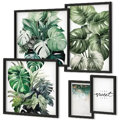 Moderne schilderijen set met plantmotieven