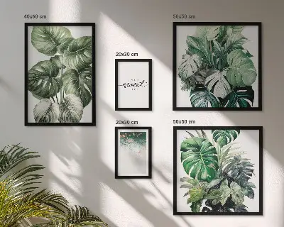 Moderne schilderijen set met plantmotieven