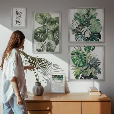 Gallery wall Plantmotieven citaten abstractie