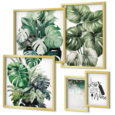 Wanddecoratie compositie met abstracte citaten over planten