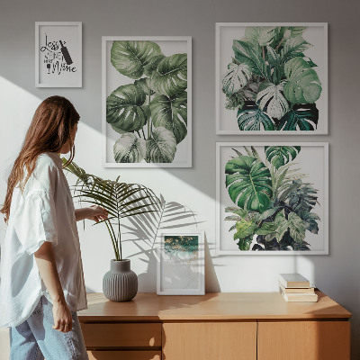 Wanddecoratie compositie Abstracte citaten over planten