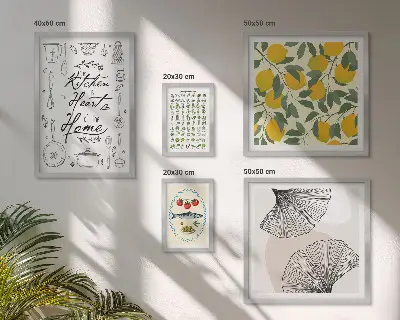 Moderne schilderijen set met stijlvolle keukeninspiratie
