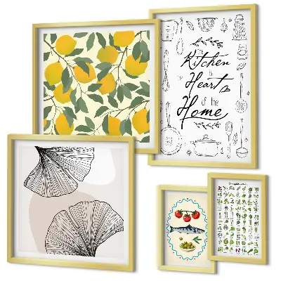 Moderne schilderijen set met stijlvolle keukeninspiratie