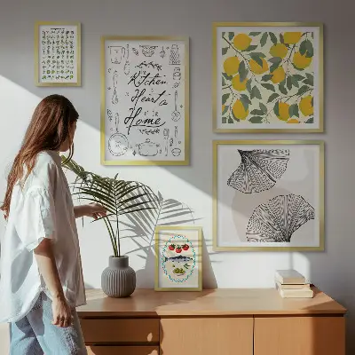 Moderne schilderijen set met stijlvolle keukeninspiratie