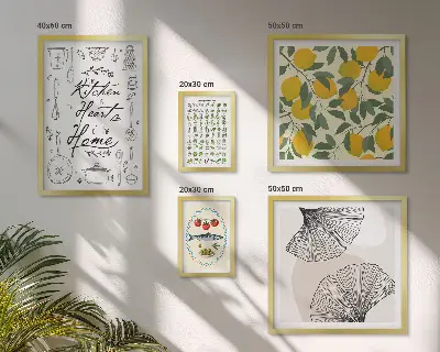 Moderne schilderijen set met stijlvolle keukeninspiratie