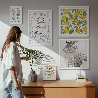 Moderne schilderijen set met stijlvolle keukeninspiratie