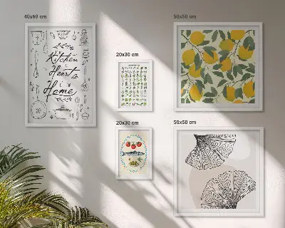 Moderne schilderijen set met stijlvolle keukeninspiratie