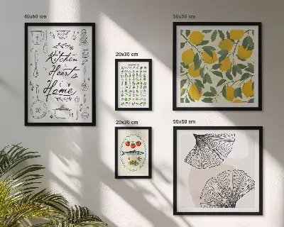 Moderne schilderijen set met stijlvolle keukeninspiratie