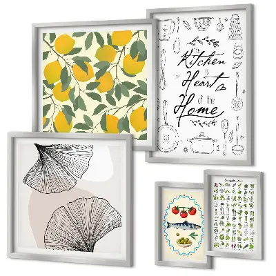 Moderne schilderijen set met stijlvolle keukeninspiratie