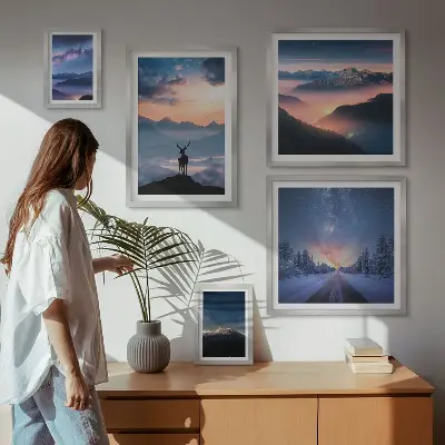Gallery wall Berglandschappen 's nachts
