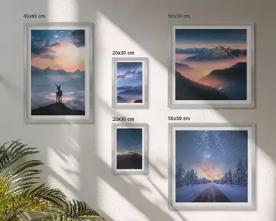 Gallery wall Berglandschappen 's nachts