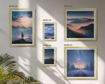 Gallery wall Berglandschappen 's nachts