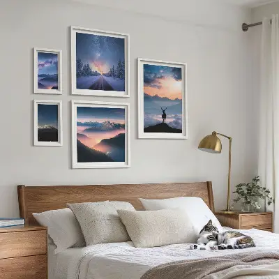 Gallery wall Berglandschappen 's nachts