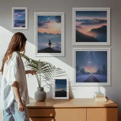 Gallery wall Berglandschappen 's nachts