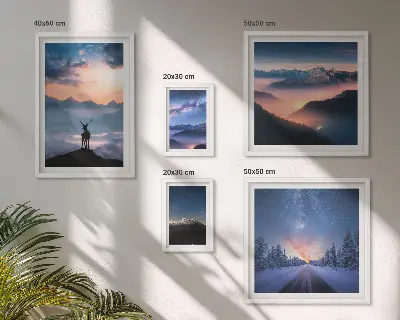 Gallery wall Berglandschappen 's nachts