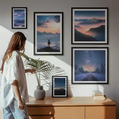 Gallery wall Berglandschappen 's nachts