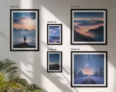 Gallery wall Berglandschappen 's nachts
