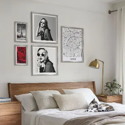 Moderne schilderijen set Stijlvolle accenten uit de Parijse mode
