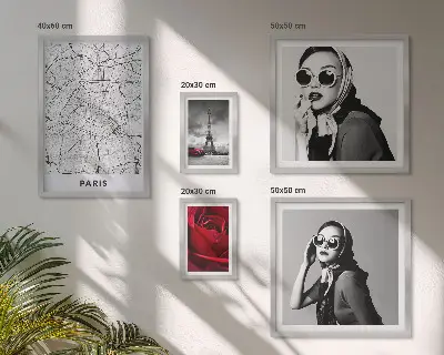 Moderne schilderijen set Stijlvolle accenten uit de Parijse mode