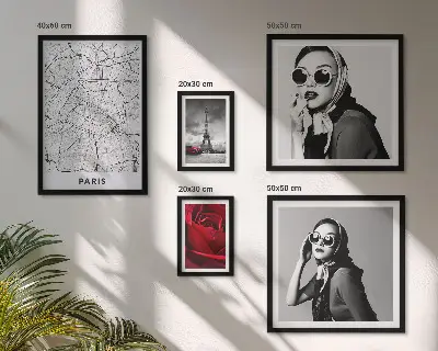 Moderne schilderijen set Stijlvolle accenten uit de Parijse mode
