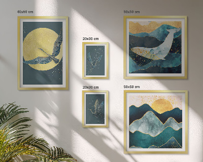 Wanddecoratie compositie Vogels, bergen, moderne stijl