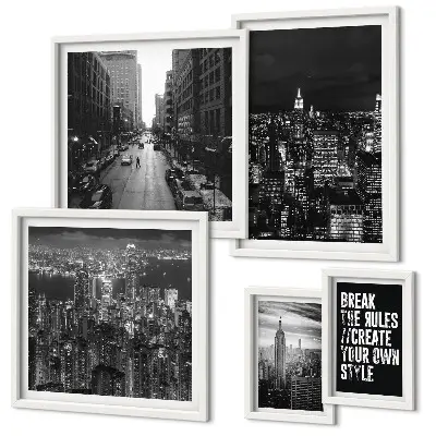 Wanddecoratie compositie Zwart-witfoto's van New York City