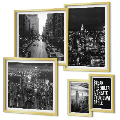 Wanddecoratie compositie Zwart-witfoto's van New York City