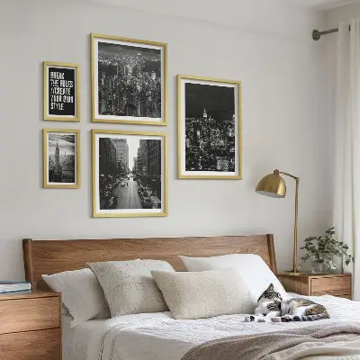 Wanddecoratie compositie Zwart-witfoto's van New York City