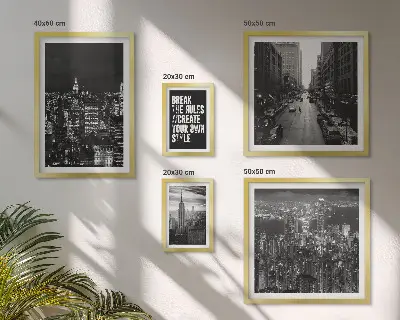 Wanddecoratie compositie Zwart-witfoto's van New York City