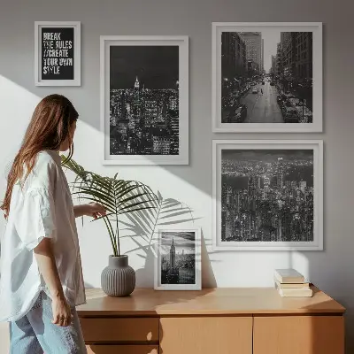 Wanddecoratie compositie Zwart-witfoto's van New York City