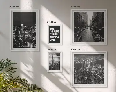 Wanddecoratie compositie Zwart-witfoto's van New York City