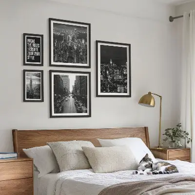Wanddecoratie compositie Zwart-witfoto's van New York City