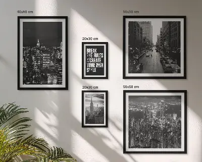 Wanddecoratie compositie Zwart-witfoto's van New York City