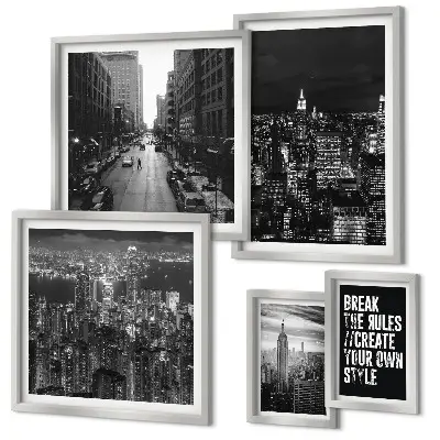 Wanddecoratie compositie Zwart-witfoto's van New York City
