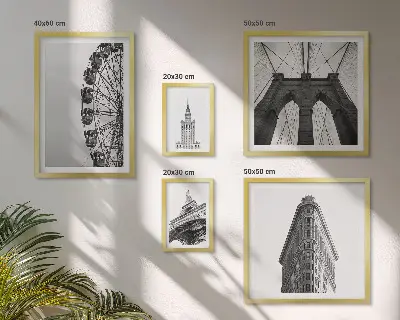 Moderne schilderijen set Zwart-witte stedelijke architectuur