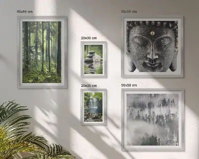 Gallery wall met ontspannende zen-natuurthema's
