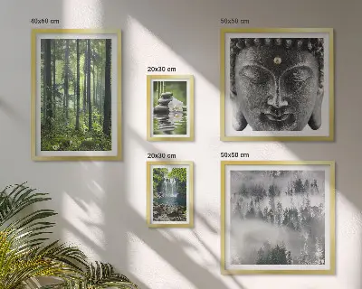 Gallery wall met ontspannende zen-natuurthema's
