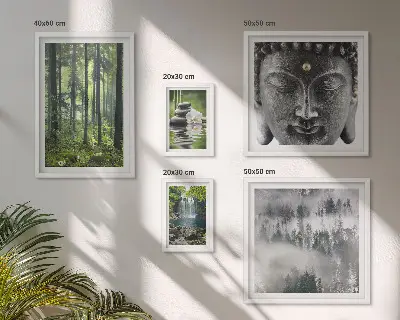 Gallery wall met ontspannende zen-natuurthema's