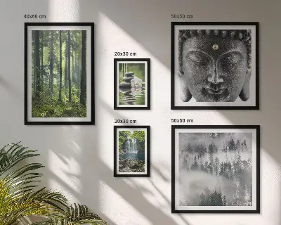 Gallery wall met ontspannende zen-natuurthema's