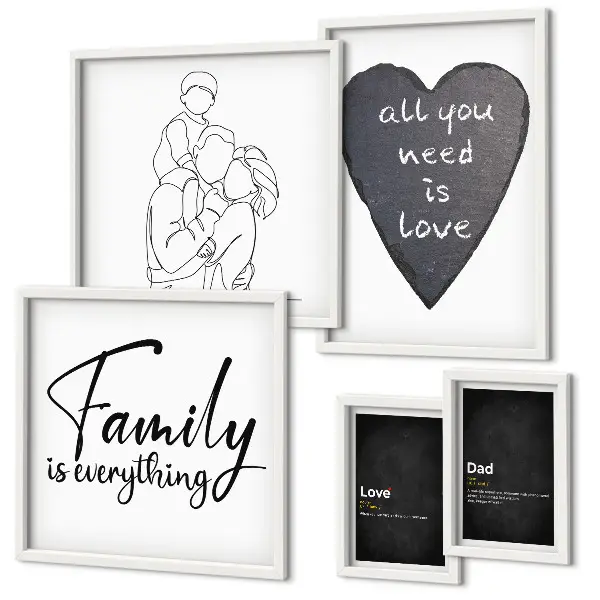Gallery wall met thema familiewaarden, liefde en verbondenheid