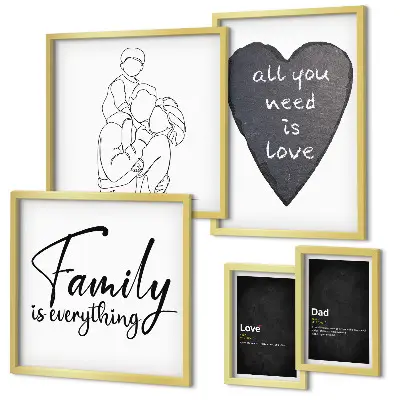 Gallery wall met thema familiewaarden, liefde en verbondenheid