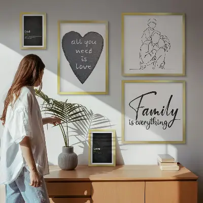 Gallery wall met thema familiewaarden, liefde en verbondenheid