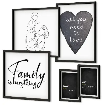Gallery wall met thema familiewaarden, liefde en verbondenheid