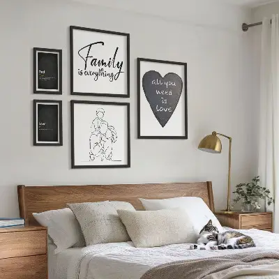 Gallery wall met thema familiewaarden, liefde en verbondenheid