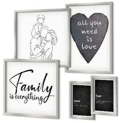 Gallery wall met thema familiewaarden, liefde en verbondenheid